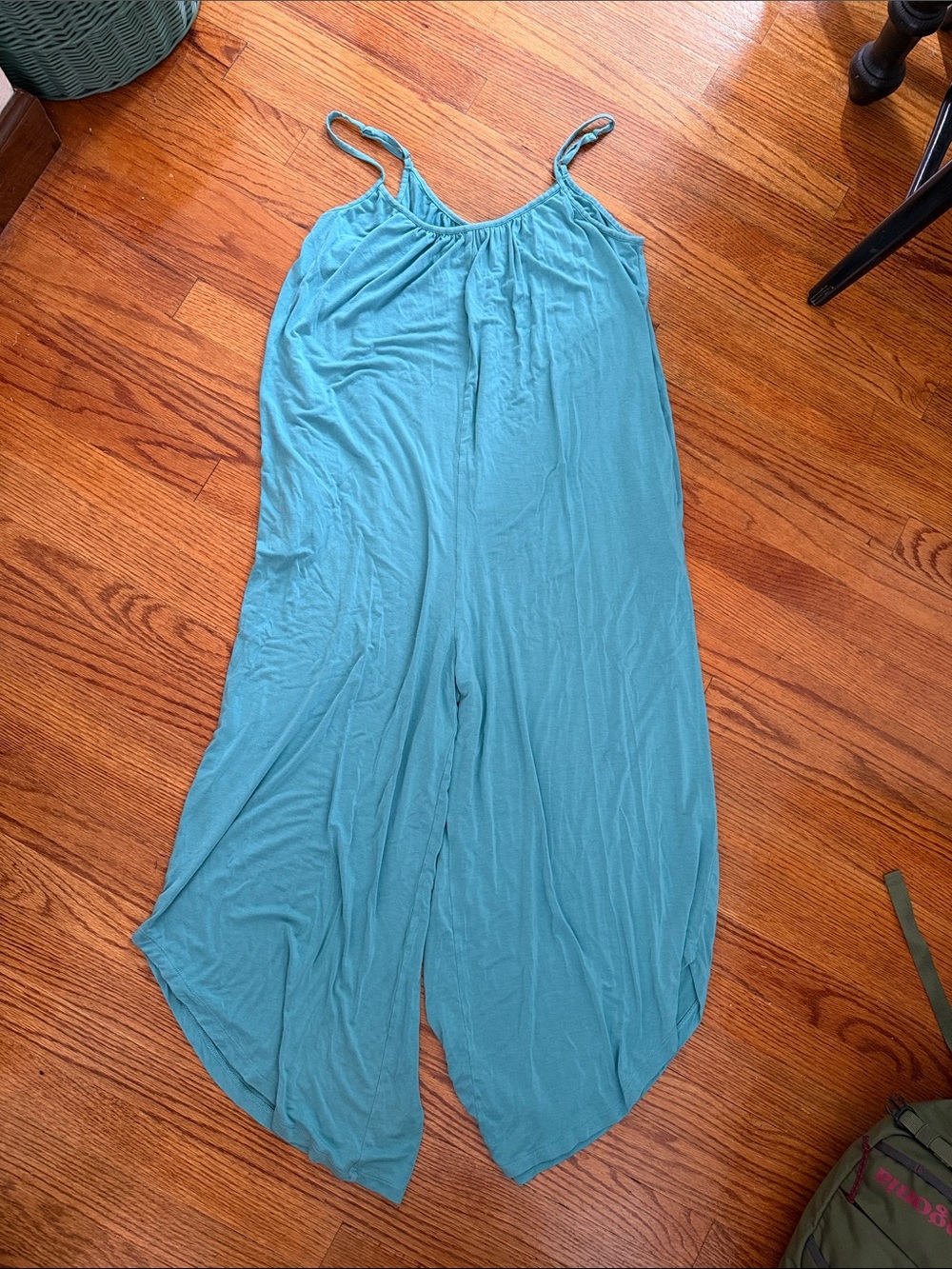 Z Supply Teal Wide-Leg Spaghetti-Strap Jumpsuit